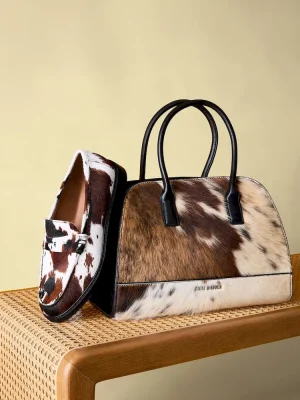 Madison Loafer And Hadlee Bag Cow Print Bundle