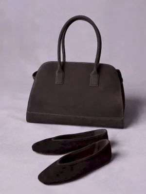 Leni Flat And Heidee Bag Brown Suede Bundle
