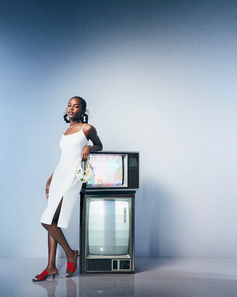 Giselle Denim Dress White - Image 6