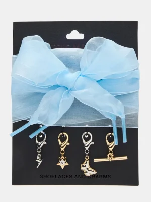 Shoe Laces And Charms Blue