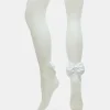 Bridal Bow Tights Sheer White