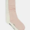 2 Pack Slouchy Crew Socks Blush Multi