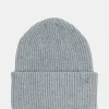 Double Layer Ribbed Knit Beanie Grey