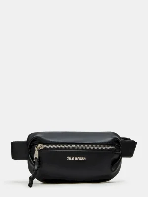 Pleated Baguette Belt Bag Black