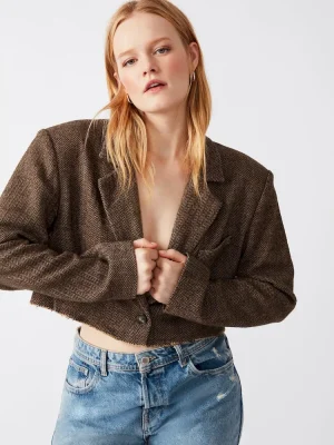 Rupi Cropped Blazer Brown