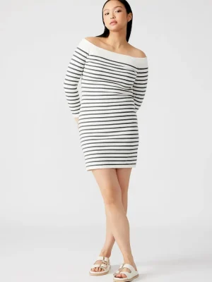 Noa Sweater Dress White/black