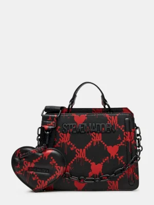 Evelyn Bag Drippy Hearts Black/red