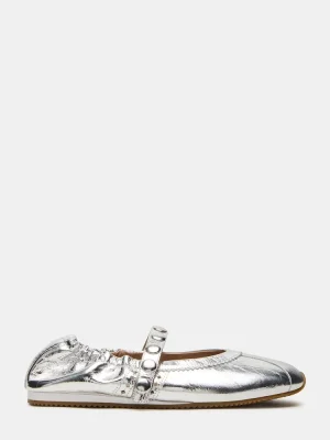 Anaya Silver Leather Studs