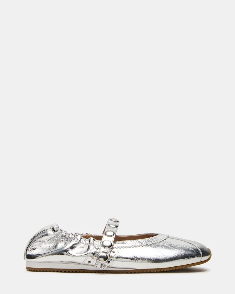 Anaya Silver Leather Studs