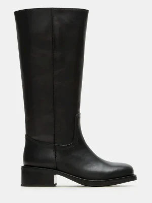 Riggs Black Leather Wide Calf