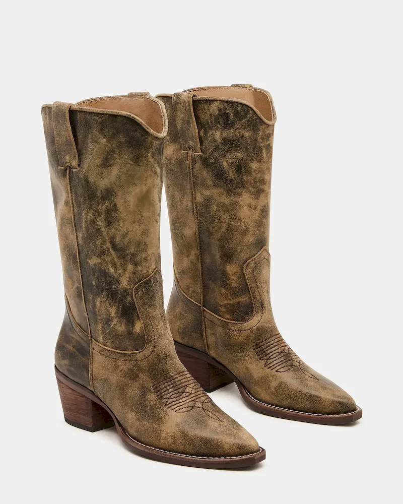 Albany Brown Distressed Wide Calf - Image 2
