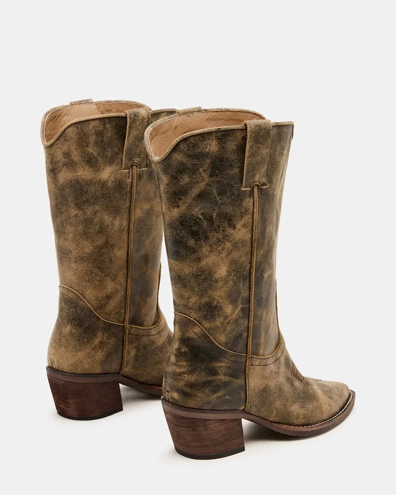 Albany Brown Distressed Wide Calf - Image 5