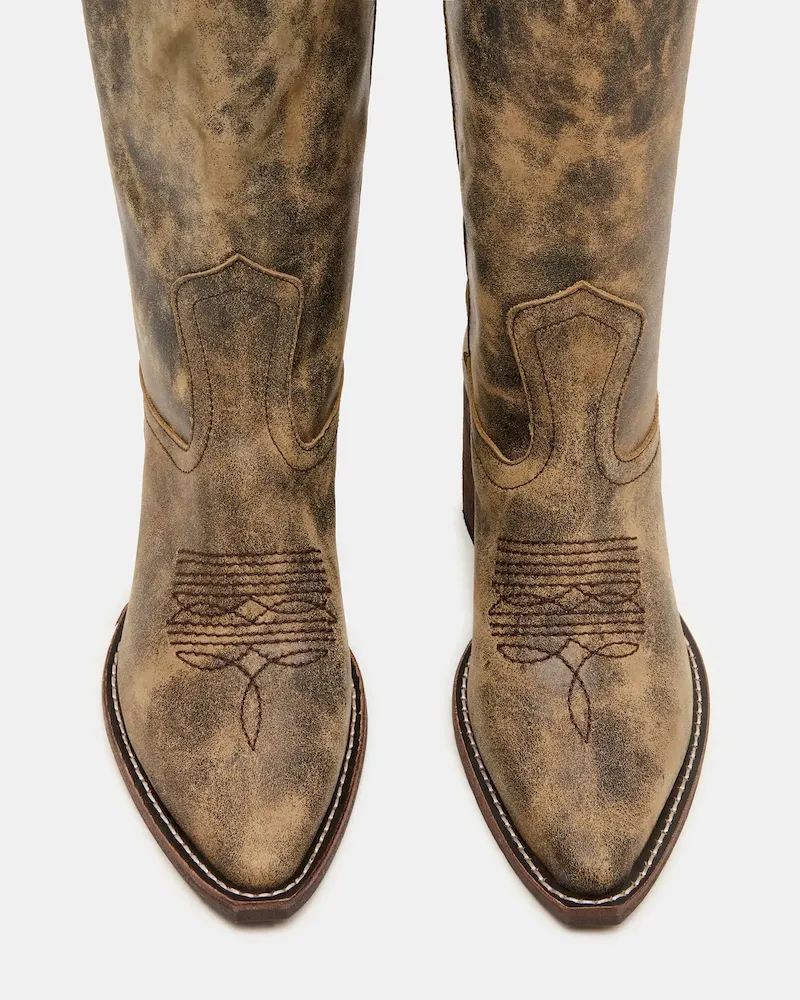Albany Brown Distressed Wide Calf - Image 4