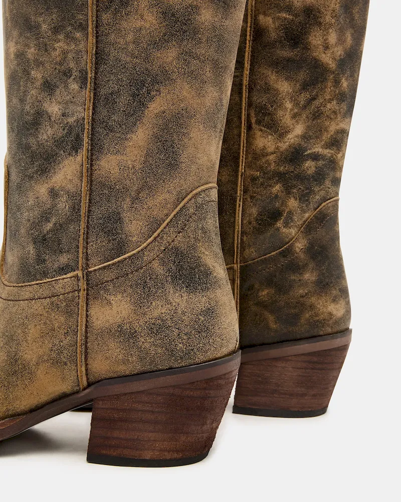 Albany Brown Distressed Wide Calf - Image 3